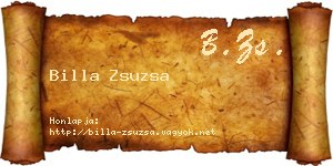 Billa Zsuzsa névjegykártya